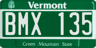 VT license plate BMX135