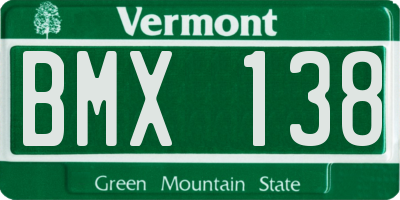 VT license plate BMX138