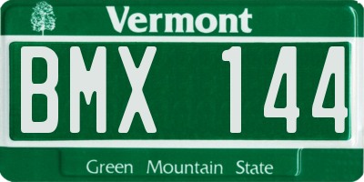 VT license plate BMX144