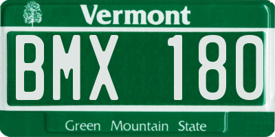 VT license plate BMX180