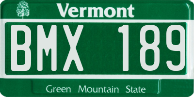 VT license plate BMX189
