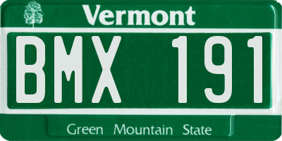 VT license plate BMX191