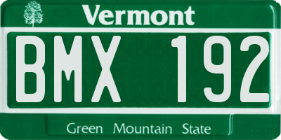 VT license plate BMX192