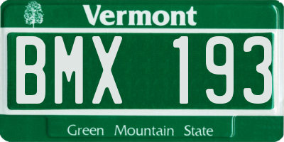 VT license plate BMX193