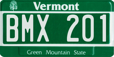 VT license plate BMX201