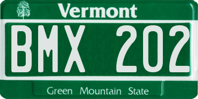 VT license plate BMX202