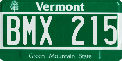 VT license plate BMX215