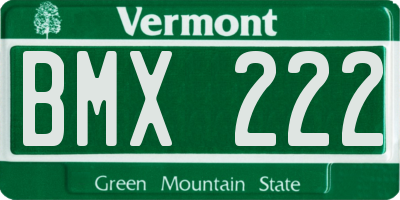 VT license plate BMX222