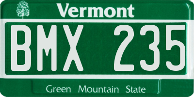VT license plate BMX235