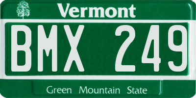 VT license plate BMX249