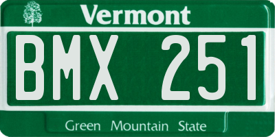 VT license plate BMX251