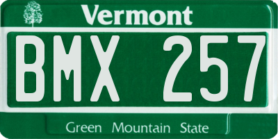 VT license plate BMX257