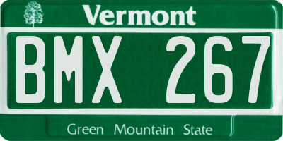 VT license plate BMX267