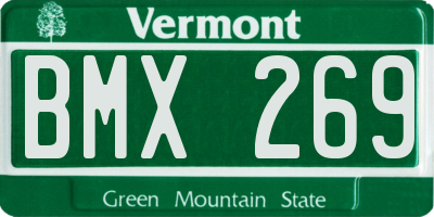 VT license plate BMX269