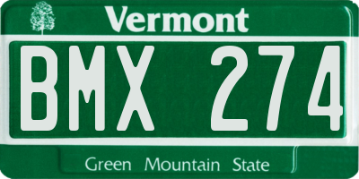 VT license plate BMX274