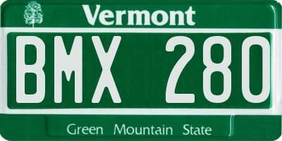 VT license plate BMX280