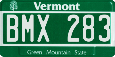VT license plate BMX283