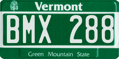 VT license plate BMX288
