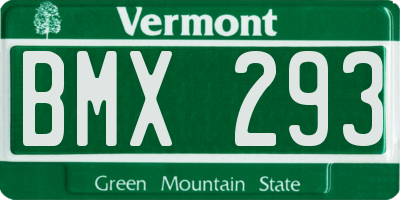 VT license plate BMX293