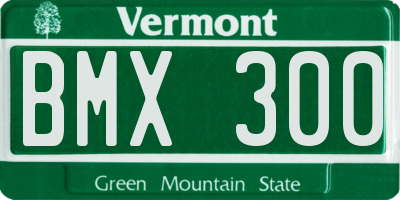 VT license plate BMX300