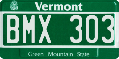 VT license plate BMX303
