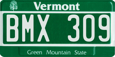 VT license plate BMX309