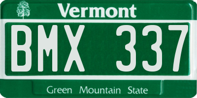 VT license plate BMX337