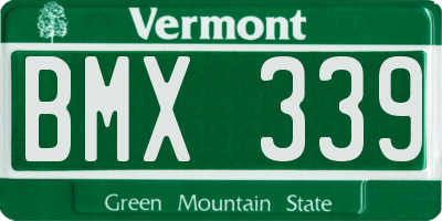 VT license plate BMX339