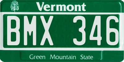 VT license plate BMX346