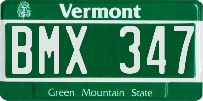 VT license plate BMX347
