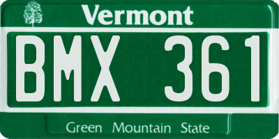 VT license plate BMX361