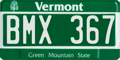 VT license plate BMX367