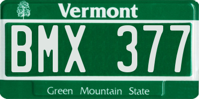 VT license plate BMX377