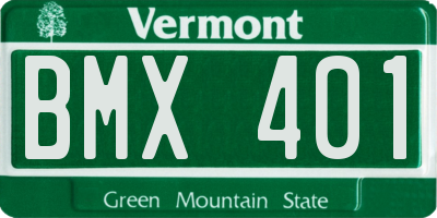 VT license plate BMX401