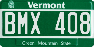 VT license plate BMX408