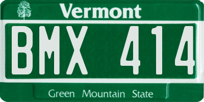 VT license plate BMX414