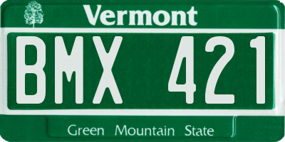 VT license plate BMX421