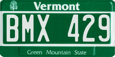VT license plate BMX429
