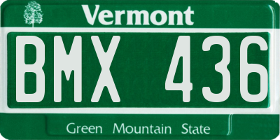 VT license plate BMX436
