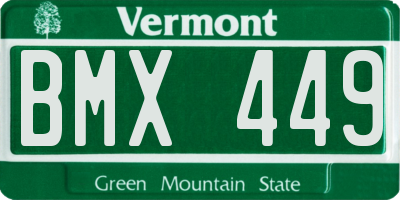 VT license plate BMX449