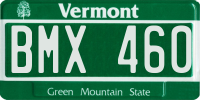 VT license plate BMX460