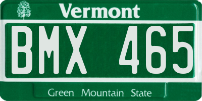 VT license plate BMX465