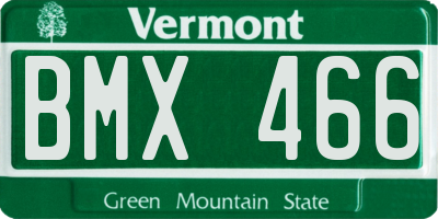 VT license plate BMX466