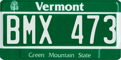 VT license plate BMX473