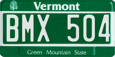 VT license plate BMX504