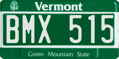 VT license plate BMX515