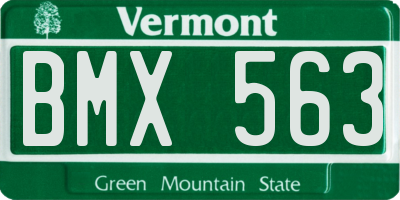 VT license plate BMX563