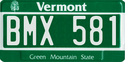 VT license plate BMX581