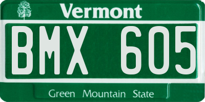 VT license plate BMX605