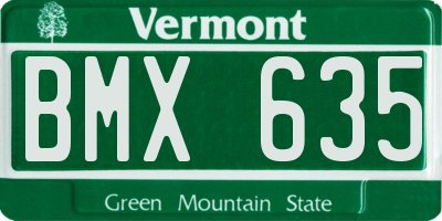 VT license plate BMX635